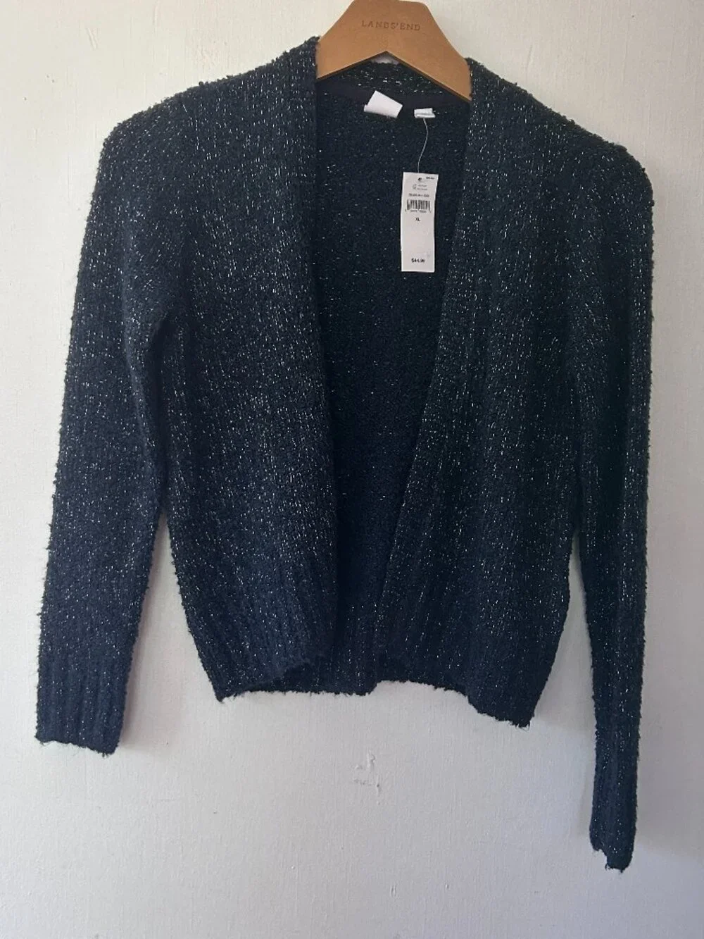 Gap Kids Knit Cardigan XL Open Front Blue Silver NWT Preppy Academia Uniform